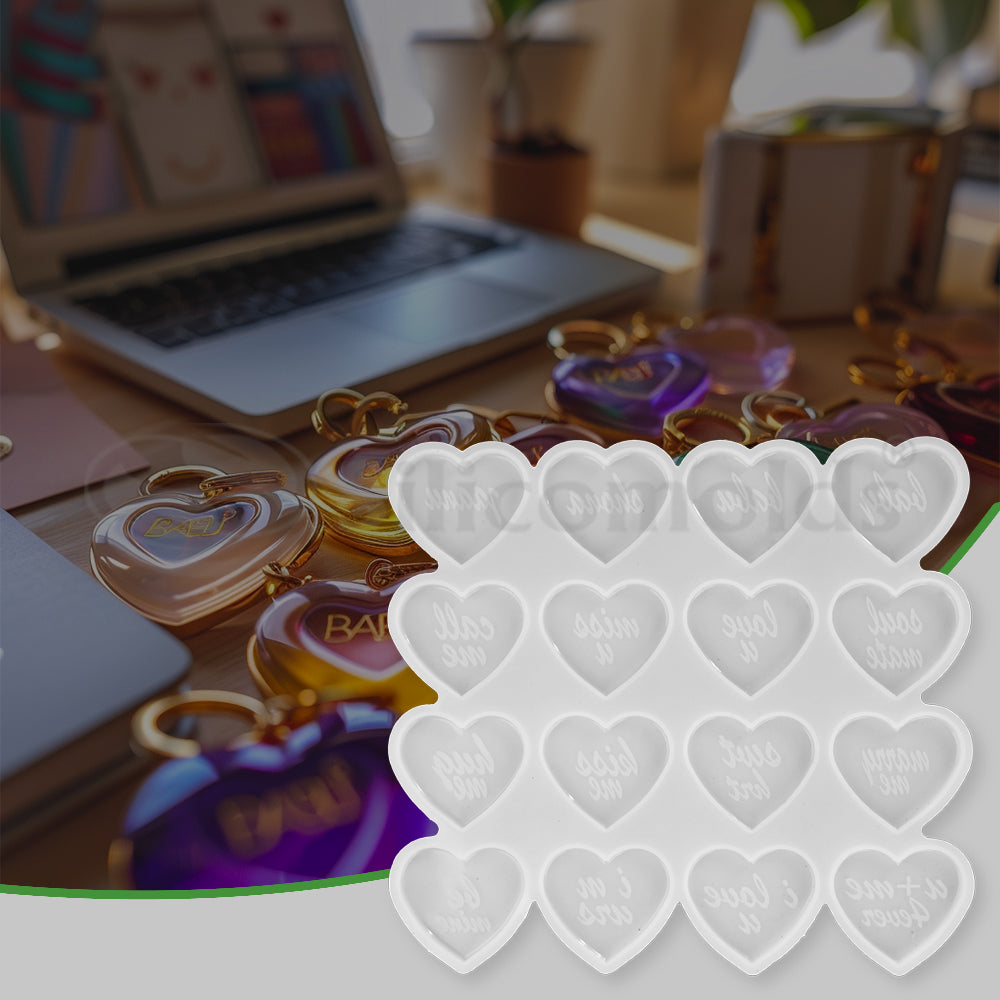 SILICOMOLDS - BABY- SHONA HEART KEYCHAIN MOLD - URP236RM